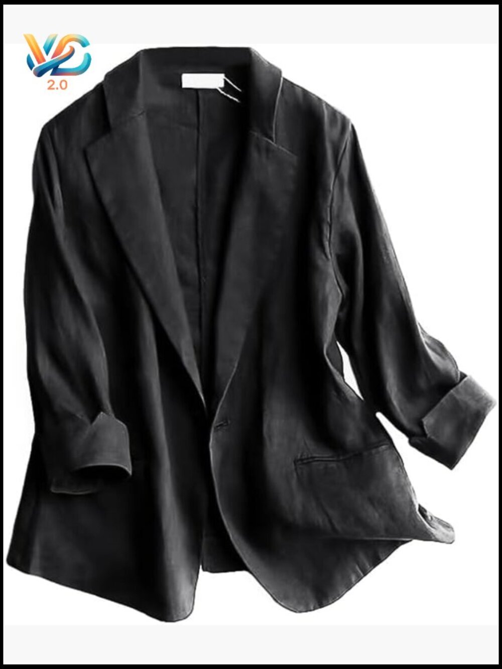Linen Blazer 3/4 Sleeve Lightweight Business Casual Jacket Women's